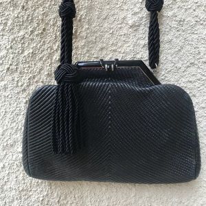 Vintage Fendi Black Leather Purse Clutch